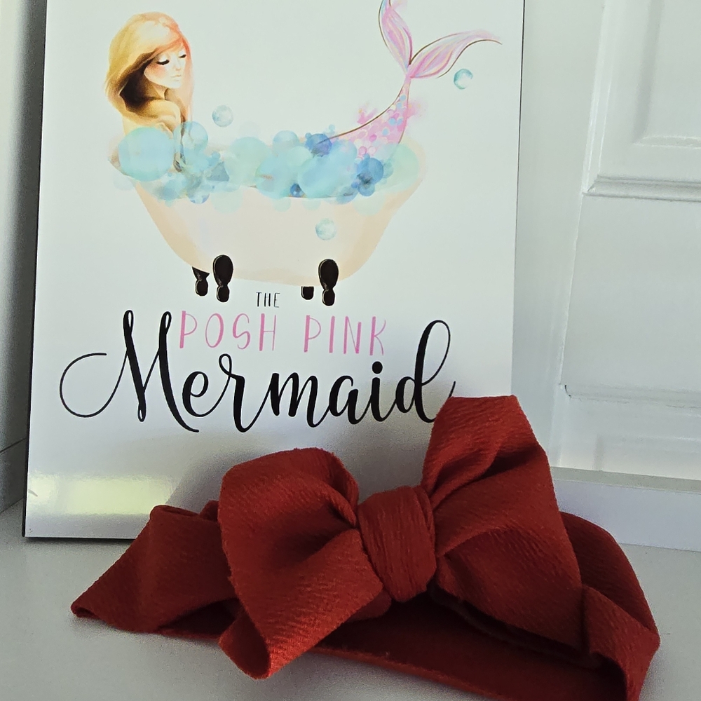 Baby girl red oversized bow headbands